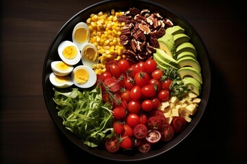 AI generated illustration of a delicious vegetarian salad in a bowl