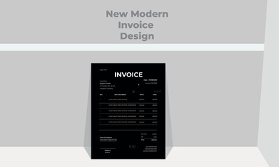 Creative invoice black template vector
