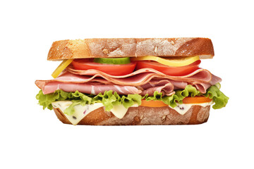 delicious sandwich on isolated transparent background