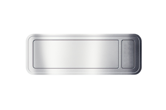 silver ticket with copy space on isolated transparent background