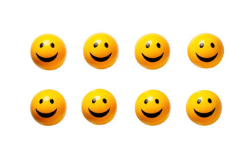 Obraz premium cute 3d smile emoji balls on isolated transparent background