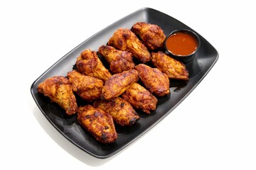 AI generated image of fried chicken wings and sauce