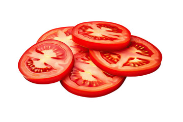tomato slices on isolated transparent background
