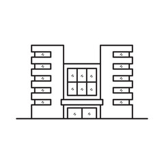 Vector office building line art