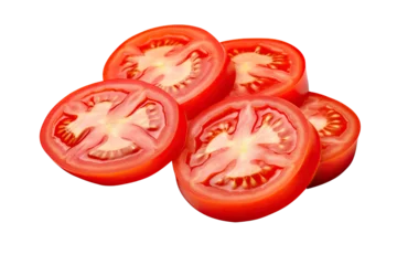 Fotobehang tomato slices on isolated transparent background © Rushi