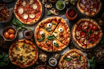 AI generated illustration of slices of pizza on the table