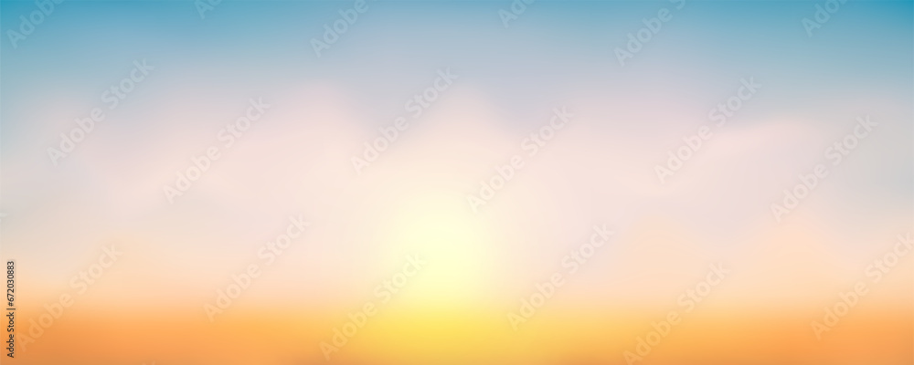 Wall mural gradient pastel winter sky background. abstract vector dramatic sunset. dreamy soft landscape. blurr
