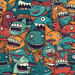 Fototapeta premium AI generated image of sharks