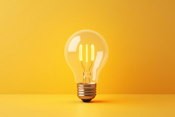 light bulb on yellow background.