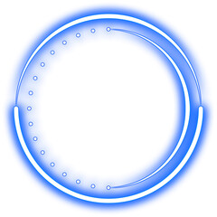 Blue Glowing Neon Circle Border Frame
