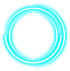 Turquoise Glowing Neon Circle Border Frame
