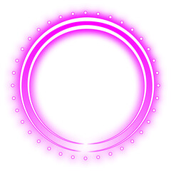 Purple Glowing Neon Circle Border Frame
