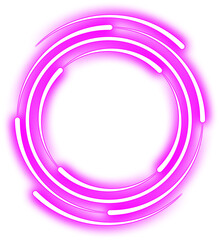 Purple Glowing Neon Circle Border Frame
