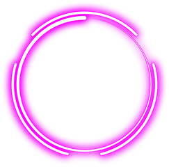 Purple Glowing Neon Circle Border Frame
