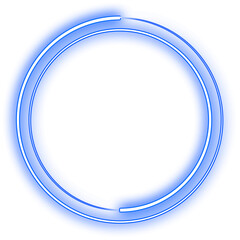 Blue Glowing Neon Circle Border Frame
