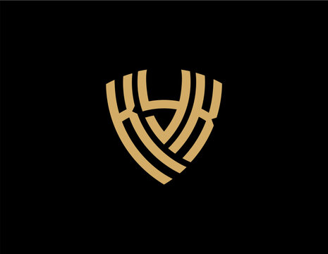 KYK creative letter shield logo design vector icon illustration