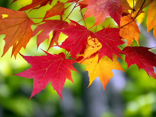 autumn maple leaves generative Ai