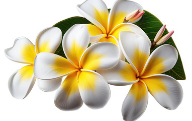 Tropical Splendor The Allure of Frangipani Blossoms on White or PNG Transparent Background.