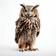 AI generated illustration of an owl on a white backdrop