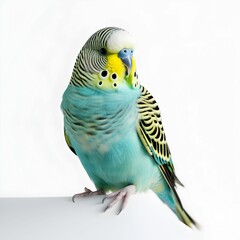 AI generated illustration of a parrot on a white backdrop