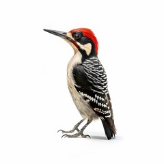 Obraz premium AI generated illustration of a woodpecker on a white backdrop