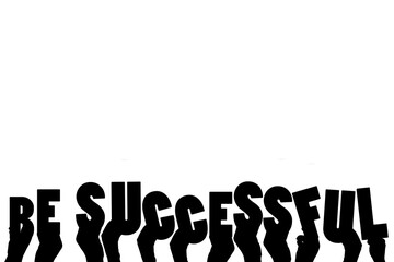 Digital png illustration of hands with be successful text on transparent background