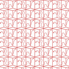 Digital png illustration of red pattern of repeated maps on transparent background