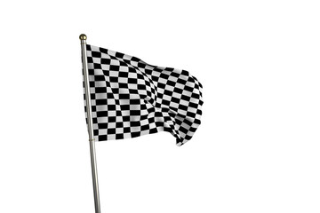 Fototapeta premium Digital png illustration of black and white racing flag on transparent background