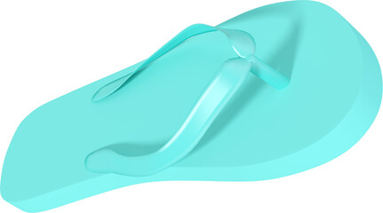 Digital png photo of blue flip flops on transparent background