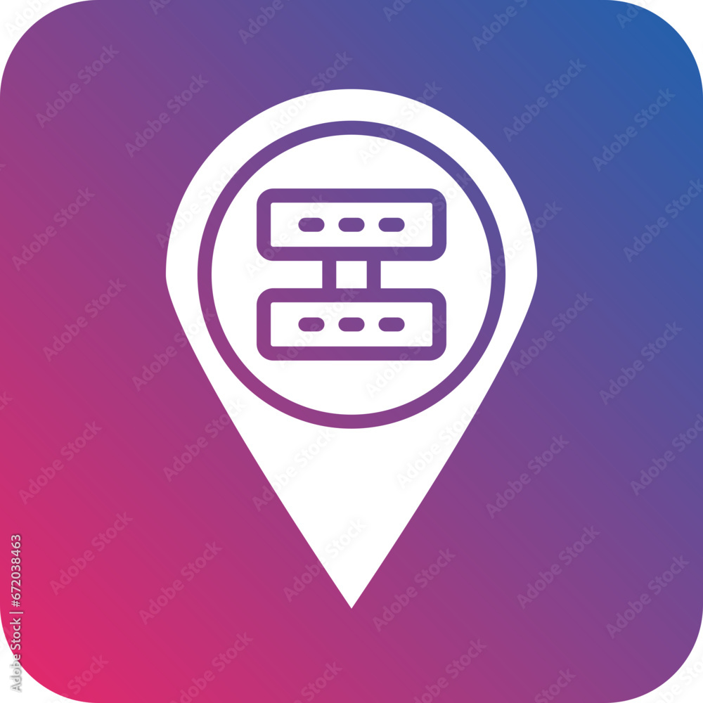 Poster vector design server location icon style