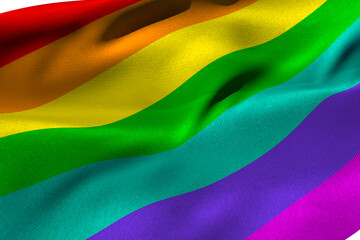 Fototapeta premium Digital png illustration of lgbt rainbow flag on transparent background