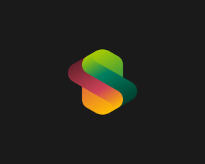 Simple modern initial letter s infinity logo