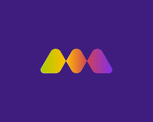 Strong modern initial letter m logo gradient