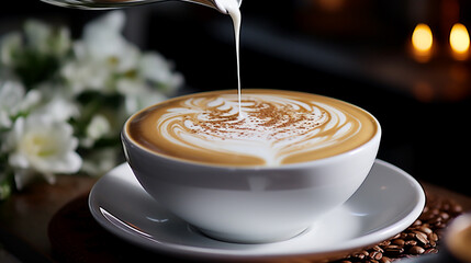 Latte Artistry in Cafe