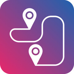 Vector Design Route Map Icon Style