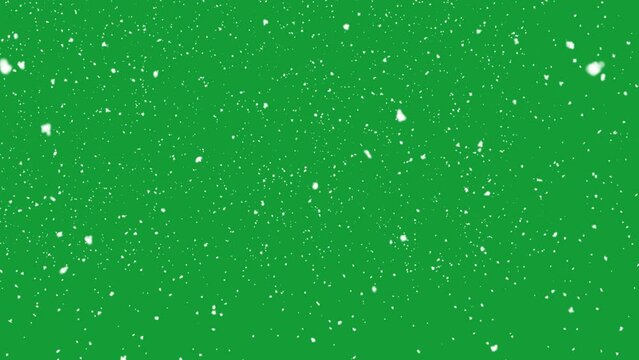 Snow falling on green screen background