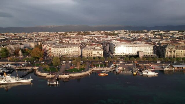 Luxury Hotels along Lake Geneva Waterfront, Switzerland