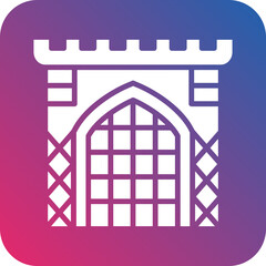 Vector Design Castle Gate Icon Style