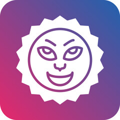 Vector Design Sun with Face Icon Style