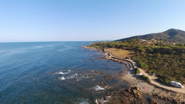 AERIAL - A Rocky Coast in Sardinia