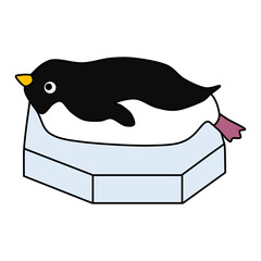 流氷に乗ったペンギン