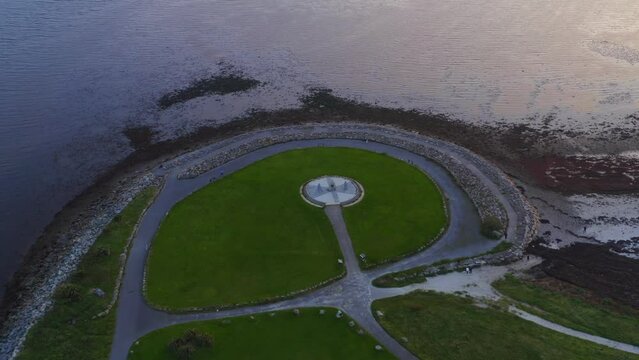Aerial orbiting around Celia Griffin Memorial Park, Galway.
Eye-catching reflections of twilight on the sea