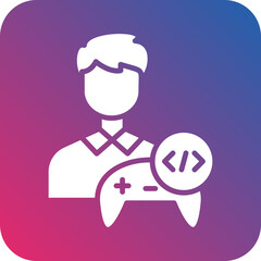 Vector Design Game Developer Male Icon Style