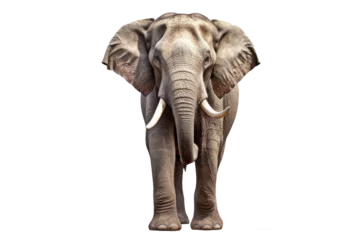 Foto op Aluminium Elephant standing - Thailand. Full-length image of an Asian elephant standing on transparent background ,generative ai © Krisana
