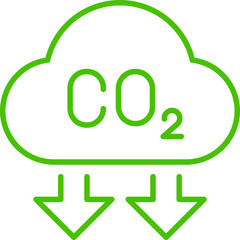 carbon emissions reduction line icon illustration