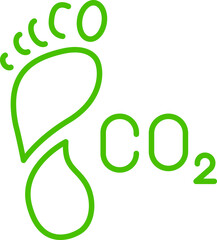 carbon footprint line icon illustration