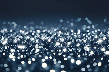 Abstract background with bokeh, holiday illumination and decoration concept. Lights over dark blue background.