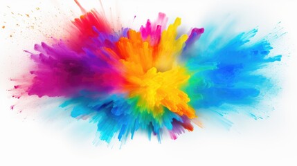 Colored powder explosion isolated on white background