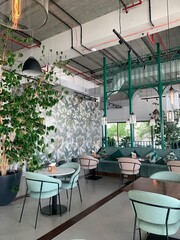 Modern cafe interior in Dubai, UAE