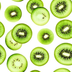 Fototapeta premium Vibrant Watercolor Kiwi Seamless Pattern Refreshing Wallpaper